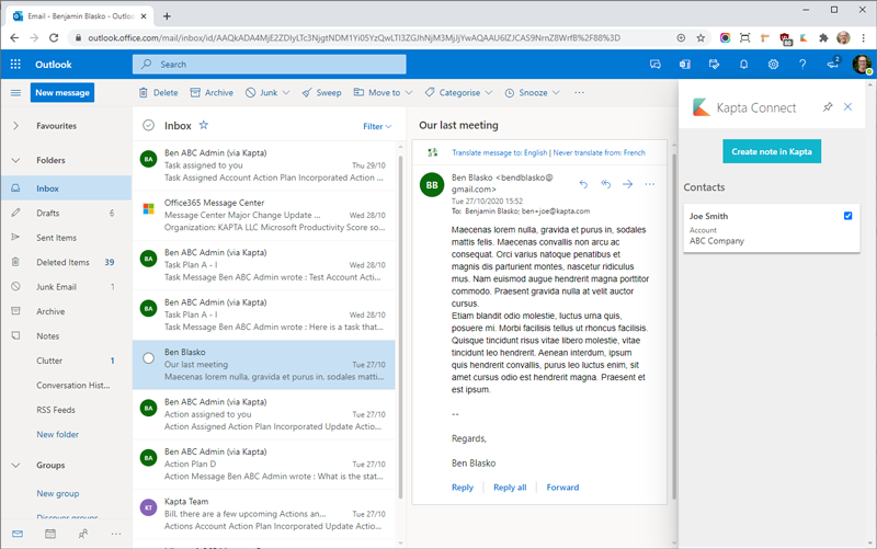 Track Your Kapta Contacts in Outlook and O365